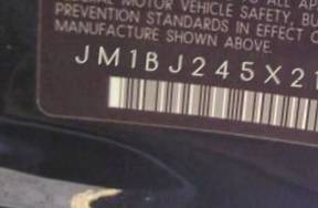 VIN prefix JM1BJ245X214