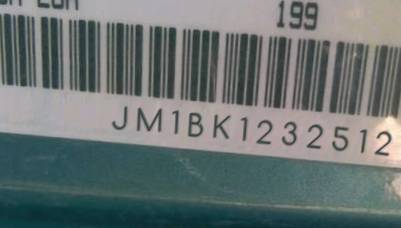 VIN prefix JM1BK1232512