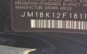 VIN prefix JM1BK12F1811