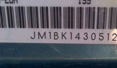 VIN prefix JM1BK1430512