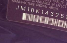 VIN prefix JM1BK1432512