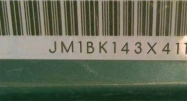 VIN prefix JM1BK143X411