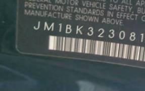 VIN prefix JM1BK3230818