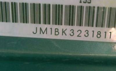 VIN prefix JM1BK3231811