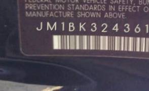 VIN prefix JM1BK3243614