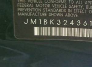 VIN prefix JM1BK3243615
