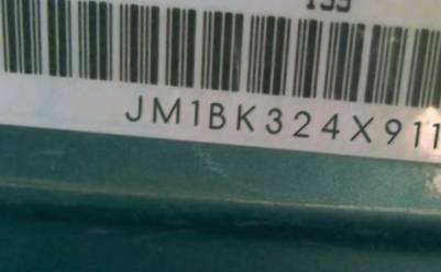 VIN prefix JM1BK324X911