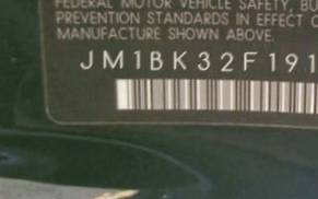 VIN prefix JM1BK32F1912