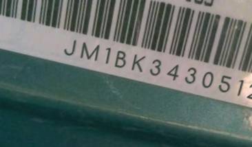 VIN prefix JM1BK3430512