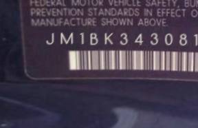 VIN prefix JM1BK3430818
