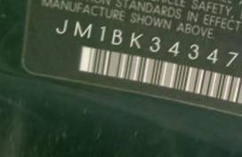 VIN prefix JM1BK3434716