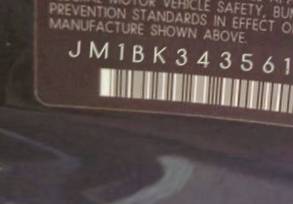 VIN prefix JM1BK3435615