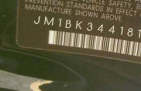 VIN prefix JM1BK3441818
