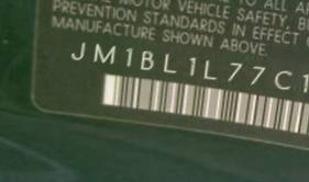 VIN prefix JM1BL1L77C15