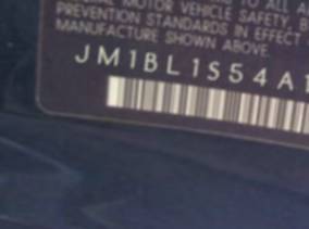 VIN prefix JM1BL1S54A11