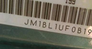 VIN prefix JM1BL1UF0B19