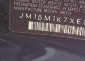 VIN prefix JM1BM1K7XE11