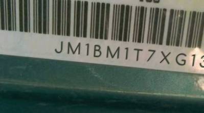 VIN prefix JM1BM1T7XG13