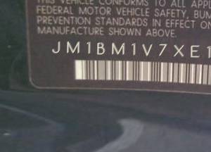 VIN prefix JM1BM1V7XE11