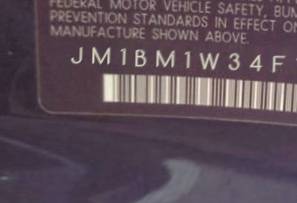 VIN prefix JM1BM1W34F12