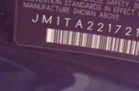 VIN prefix JM1TA2217217