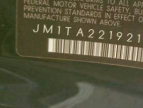 VIN prefix JM1TA2219217