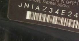 VIN prefix JN1AZ34E24M1