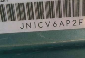 VIN prefix JN1CV6AP2FM5