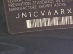 VIN prefix JN1CV6ARXFM6