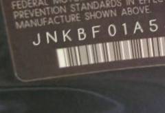 VIN prefix JNKBF01A54M5