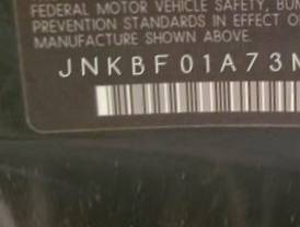 VIN prefix JNKBF01A73M1