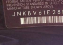 VIN prefix JNKBV61E28M2