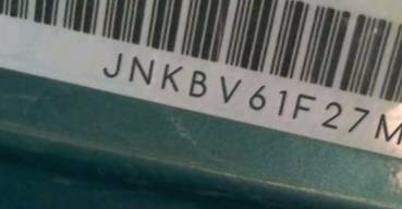 VIN prefix JNKBV61F27M8