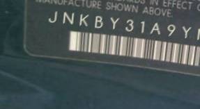 VIN prefix JNKBY31A9YM3