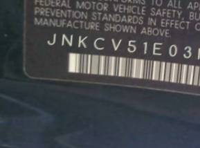VIN prefix JNKCV51E03M3