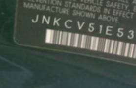VIN prefix JNKCV51E53M0