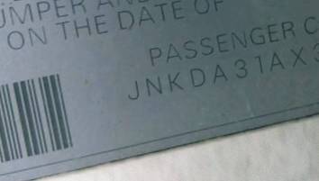 VIN prefix JNKDA31AX3T1