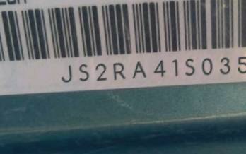 VIN prefix JS2RA41S0351