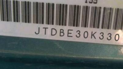 VIN prefix JTDBE30K3301