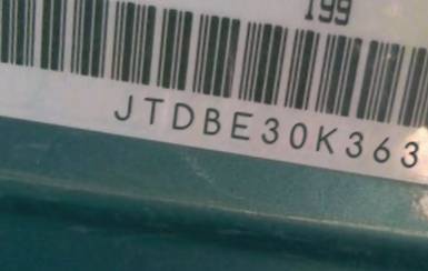 VIN prefix JTDBE30K3630
