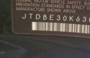 VIN prefix JTDBE30K6301