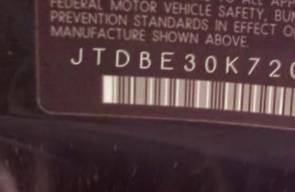 VIN prefix JTDBE30K7200