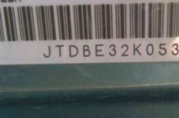 VIN prefix JTDBE32K0530