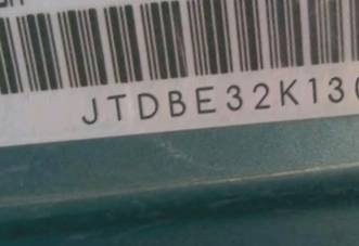 VIN prefix JTDBE32K1301