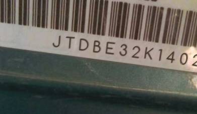 VIN prefix JTDBE32K1402