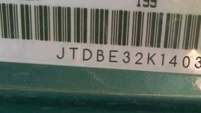 VIN prefix JTDBE32K1403