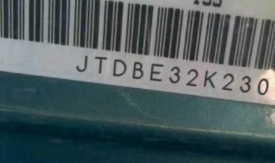 VIN prefix JTDBE32K2301