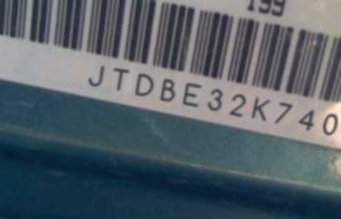 VIN prefix JTDBE32K7402