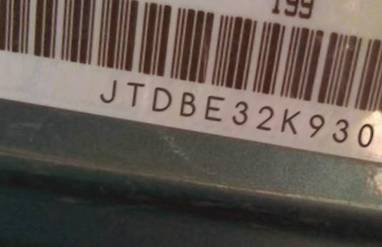 VIN prefix JTDBE32K9301