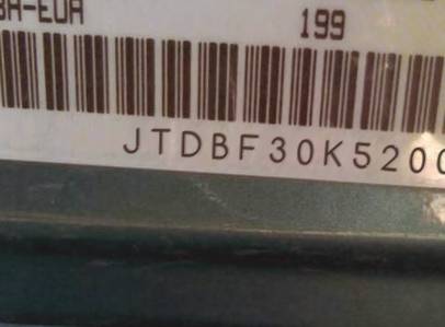 VIN prefix JTDBF30K5200